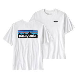 Patagonia P-6 Lgoo Responsibili - Tee NWT Men's Size Large Recycled White Preppy
